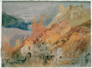 ベルンカステルからトラバッハへの道の終わりに 作： Joseph Mallord William Turner