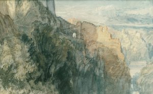 ラインフェルス城を望むカッツ城 作： Joseph Mallord William Turner