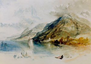 ヴィルヌーヴからのジュネーブ湖のシヨン城 作： Joseph Mallord William Turner