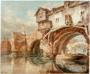 シュルーズベリーの古いウェールズ橋を死ぬ 作： Joseph Mallord William Turner