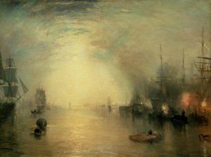 月光によって石炭に盛り上がるキールメン 作： Joseph Mallord William Turner