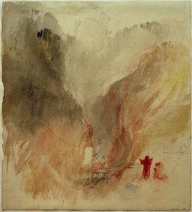 Pre-Saint Didierで峡谷を見上げる 作： Joseph Mallord William Turner