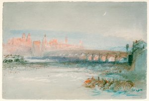 ドナウ川の向こうから見たレーゲンスブルク 作： Joseph Mallord William Turner