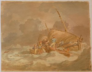 ボード上の豚を得るセーラー 作： Joseph Mallord William Turner