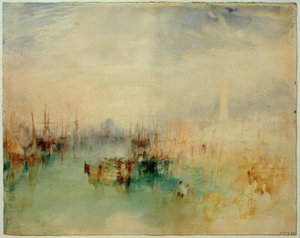 ヴェネツィア：スキアヴォーニ川のポンテデルアルセナーレの近くから発送 作： Joseph Mallord William Turner