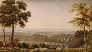 チェプストウ-朝、1820年、1938年近くのウィンドクリフからの眺め