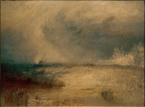 海岸で波が砕ける 作： Joseph Mallord William Turner