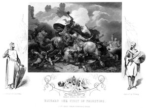 1192年のヤッファの戦いでのリチャード1世1157-119。 作： William Turner Davey