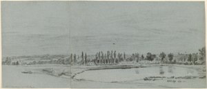 池のある広大な景観 作： William Turner of Oxford