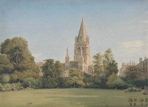 学部長の庭、クライストチャーチ、オックスフォードからの眺め 作： William Turner of Oxford