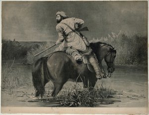 トラッパーズ・ラスト・ショット（リトグラフ） 作： William Tylee Ranney