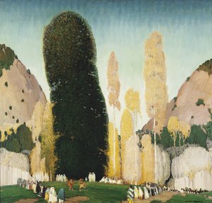 山の儀式、1930年頃（キャンバスに油彩） 作： William Victor Higgins