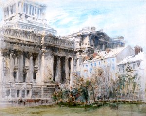 ブリュッセル、司法宮殿（水彩画） 作： William Walcot