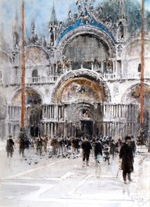 ヴェネツィアのサン・マルコのポーチ（水彩画） 作： William Walcot