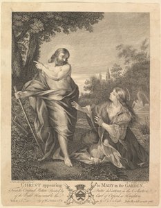 1766年以前の、庭にいるマリアに現れたキリスト。 作： William Walker