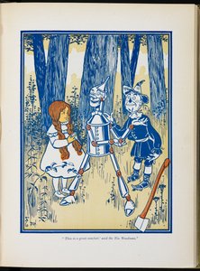 ブリキの木こりとかかしのドロシー。 作： William Wallace Denslow