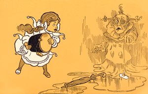 西の悪い魔女が溶けていく（L. Frank Baum著「オズの魔法使い」より 作： William Wallace Denslow