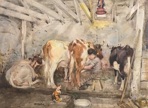 子牛（水彩） 作： William Walls