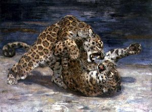 レオパードの戦い」1910年頃（油彩・キャンバス 作： William Walls