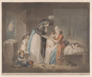 母親が子供を訪問するA Visit to Child at Nurse (Title on Object) 作： William Ward