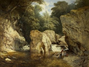 北ウェールズのシーン、1846年頃（キャンバスに油彩） 作： William West