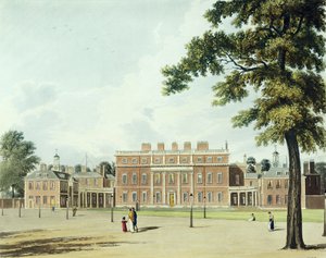 トーマスサザーランド（b.1785）、ウィリアムヘンリーパイン（1769-1843）、1819年に彫刻された「ロイヤルレジデンスの歴史」からのバッキンガムハウス 作： William Westall