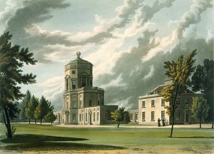 ジョセフコンスタンティンスタッドラー（fl.1780-1813）pubによって彫刻された、オックスフォードの歴史からのイラストである天文台の外観。 R.アッカーマン作、1813年（アクアチント） 作： William Westall