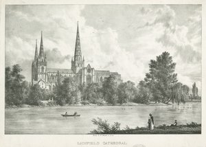 リッチフィールド大聖堂-サウスビュー：リトグラフ、nd [1781-1850] 作： William Westall
