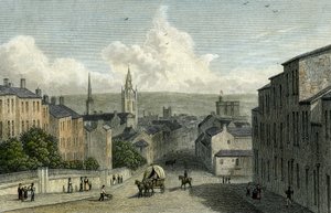 1830年にエドワードフィンデンによって彫刻された、ウェストゲートヒルのニューカッスル