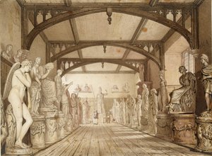 オックスフォードの試験校の彫刻ギャラリー、1813年 作： William Westall