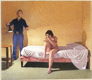 二人の人物、男が歌う