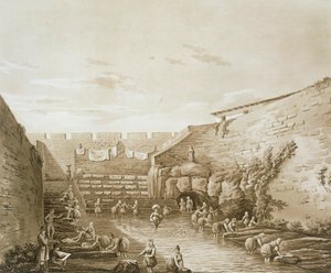パブのアレトゥーサの噴水で洗濯をする女性。 1807年。 作： William Wilkins