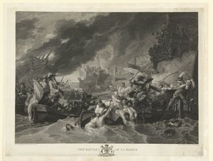 ラホーグ岬の海戦、1692年 ラ・ホーグの戦い (オブジェクトのタイトル) 作： William Woollett