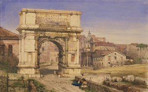 ティトゥスのアーチ、ローマ（紙に水彩） 作： William Wyld