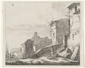 港の村の眺め 作： William Young Ottley (possibly)
