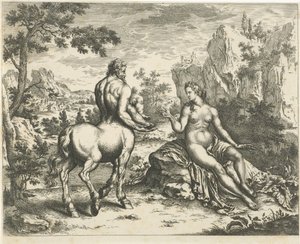 オキュロエはキロンとアスクレピオスの運命を予言する 作： William Young Ottley