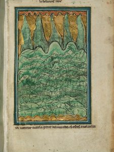 「ノアの洪水」、c.1250（羊皮紙のインクと顔料） 作： William de Brailes
