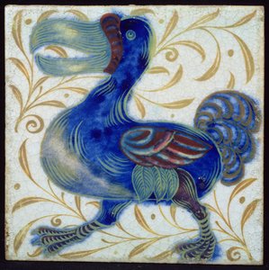 鳥のデザインのタイル（セラミック）