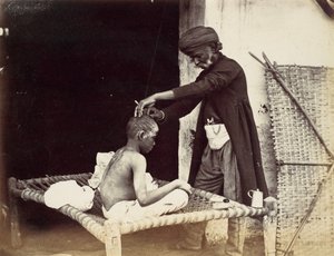 インディアン・バーバー、1860年代 作： Willoughby Wallace Hooper