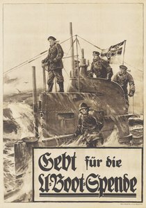 潜水艦寄付に寄付する。ポスター、1917