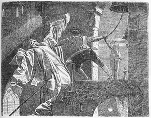 「恐怖とは何かを学ぶために旅立った若者の物語」（木版画 作： Willy von Beckerath