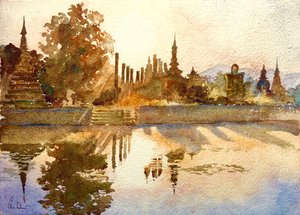 982スコータイ、夕陽 作： Wilson Clive