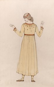 自画像（紙にウォッシュを施したペンとインク） 作： Winifred Knights