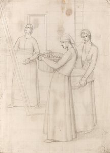 「壁装飾のデザイン」の習作、1918年頃（紙に鉛筆） 作： Winifred Knights