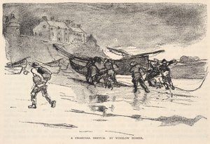 木炭スケッチ（『センチュリー』誌1883年11月号より 作： Winslow Homer