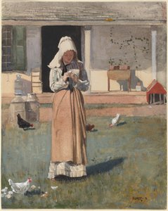 病気のニワトリ 作： Winslow Homer