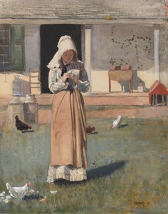 病気の鶏、1874年 作： Winslow Homer