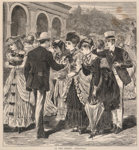 春にサラトガ（『ハース・アンド・ホーム』1869年8月28日号より 作： Winslow Homer