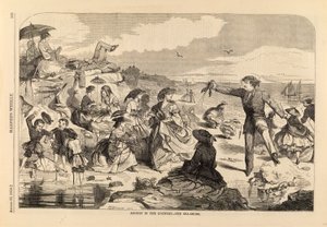 田舎の8月--海辺（『ハーパーズ・ウィークリー』1859年8月27日号より 作： Winslow Homer