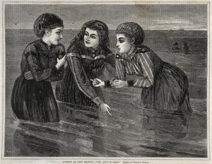 ロングブランチで水浴びをする-ああ、冷たくない！、1871。 作： Winslow Homer